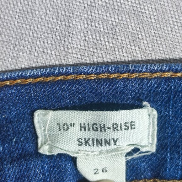 Madewell jeans women's size 26 ink blue colour 10" High-rise Skinny Stretch - Picture 7 of 16